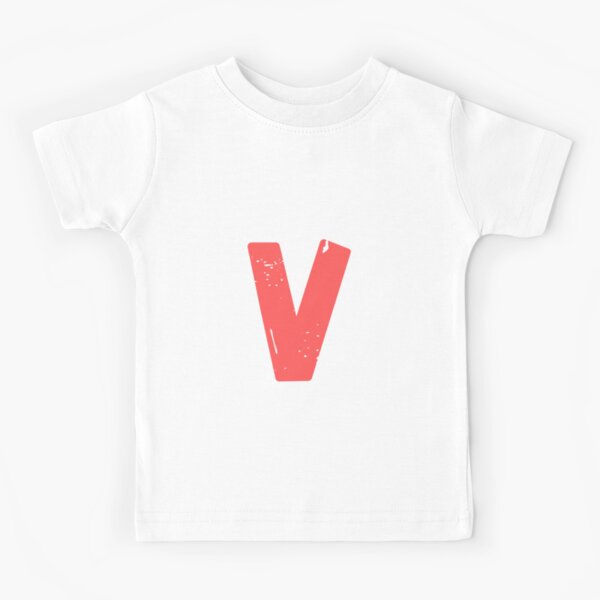  Kids Long Sleeve T Shirt V Bubble Letter Alphabet