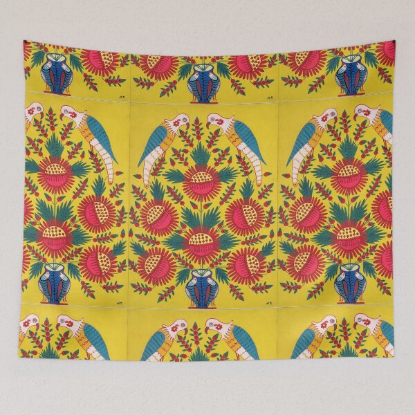 Item preview, Maria Prymachenko Flowers in a Pot and Parrots designed and sold by CafeRacer044.
