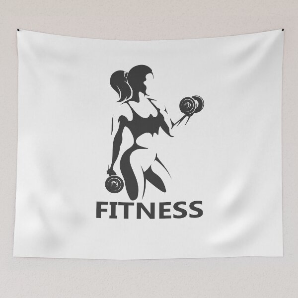 Item preview, Fitness Monochrome logo. Girl with Dumbbells  designed and sold by devaleta.