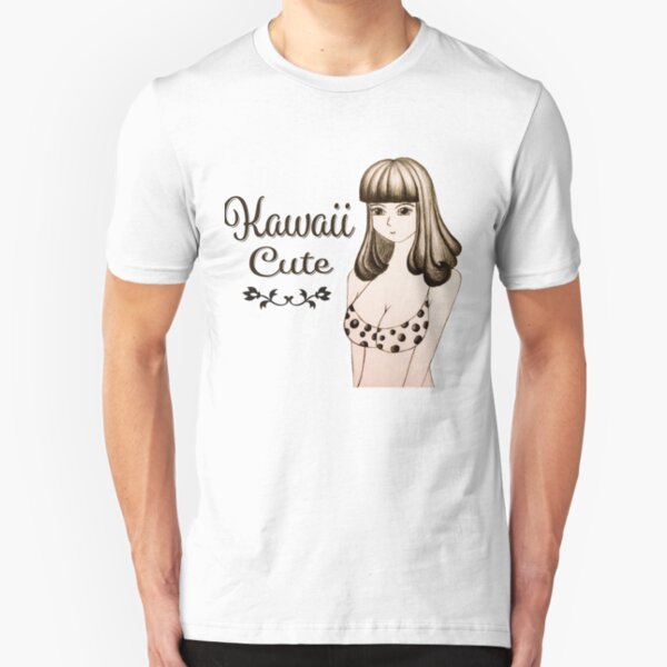 Kawaii Cute - Asian Girl in a Bikini Slim Fit T-Shirt