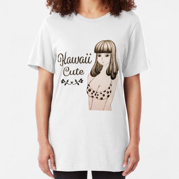 Kawaii Cute - Asian Girl in a Bikini Slim Fit T-Shirt