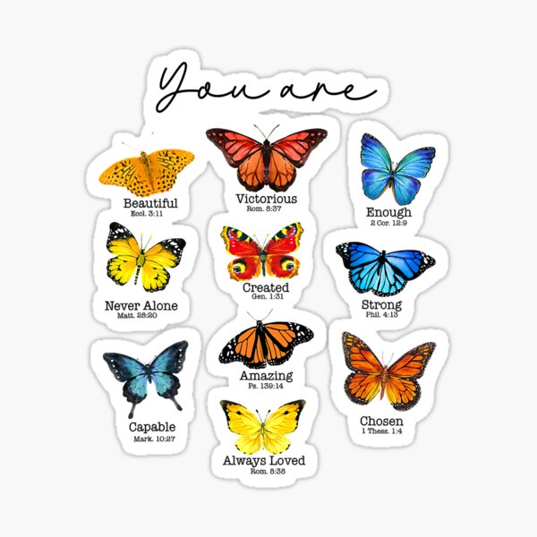 Free Indeed Monarch Bible verse sticker | Christian stickers | Faith  stickers