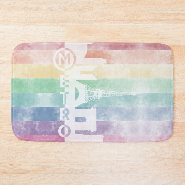 Item preview, Metro Paris Rainbow LGBT Pride Negative Silhouette Eiffel Tower Arc de Triomphe Notre Dame designed and sold by MunsyArt.