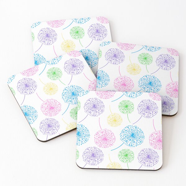 Item preview, Multicolor dandelion clocks on white designed and sold by LittleBettyMakes.