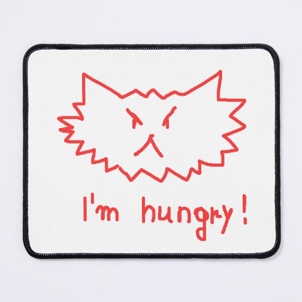 Item preview, Red drawing of a hungry cat designed and sold by Grzegorz Majerski.