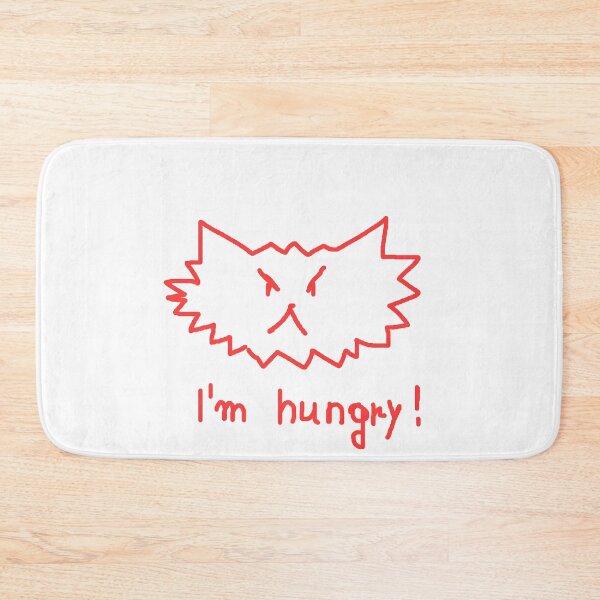 Item preview, Red drawing of a hungry cat designed and sold by Grzegorz Majerski.