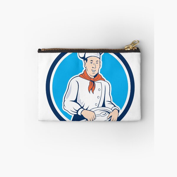 Item preview, Chef Cook Holding Spoon Bowl Circle Cartoon designed and sold by patrimonio.