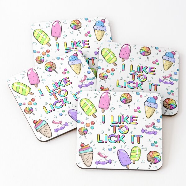 Item preview, I Like to Lick it.  Funny Suggestive Rainbow Text & Sweets  designed and sold by MunsyArt.