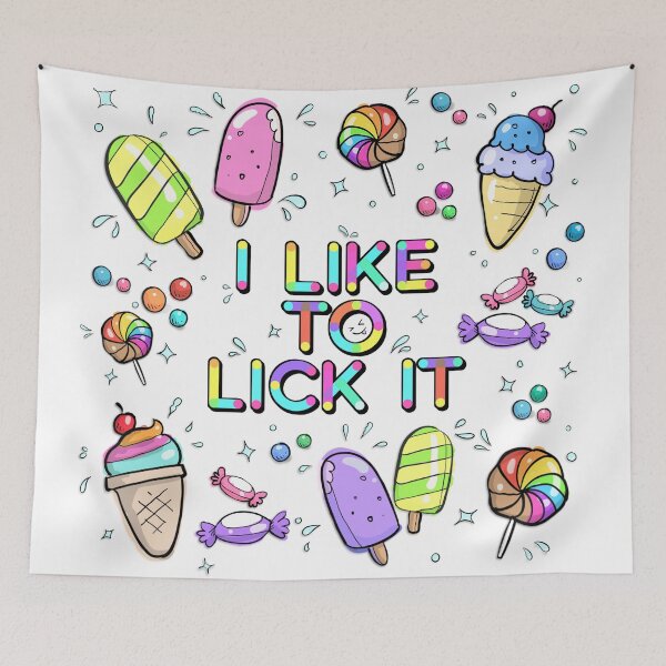 Item preview, I Like to Lick it.  Funny Suggestive Rainbow Text & Sweets  designed and sold by MunsyArt.