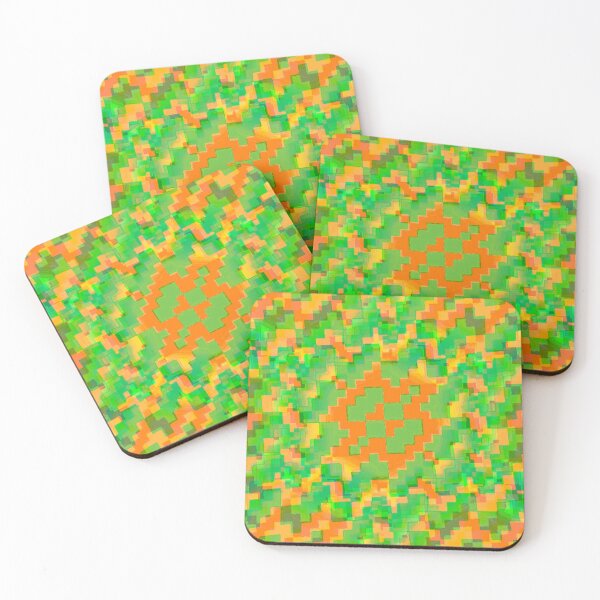 Item preview, Abstract Greens & Oranges Fractal Stencil designed and sold by SXW Designs.
