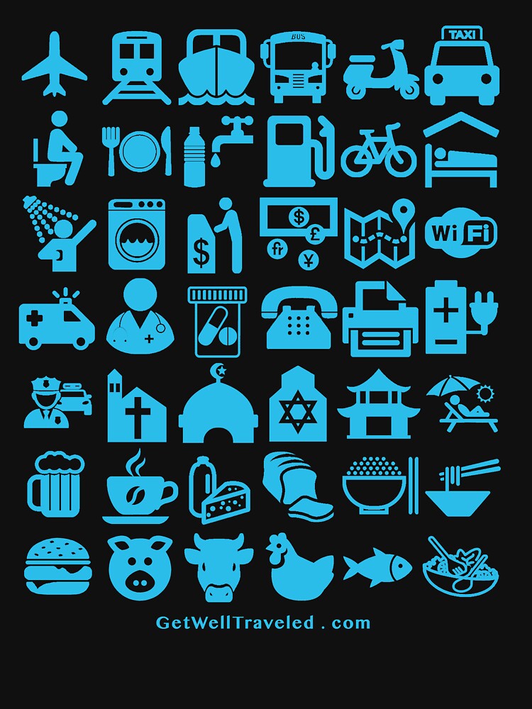 Medical Tourism Health Travel Icons (Blue) by welltraveled