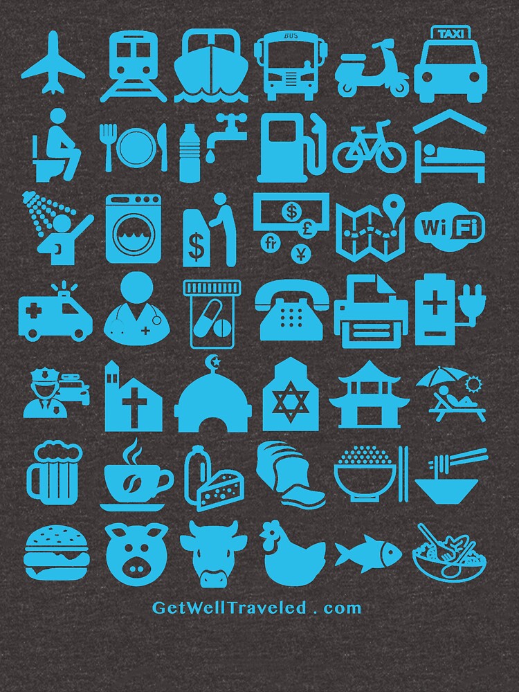 Medical Tourism Health Travel Icons (Blue) by welltraveled