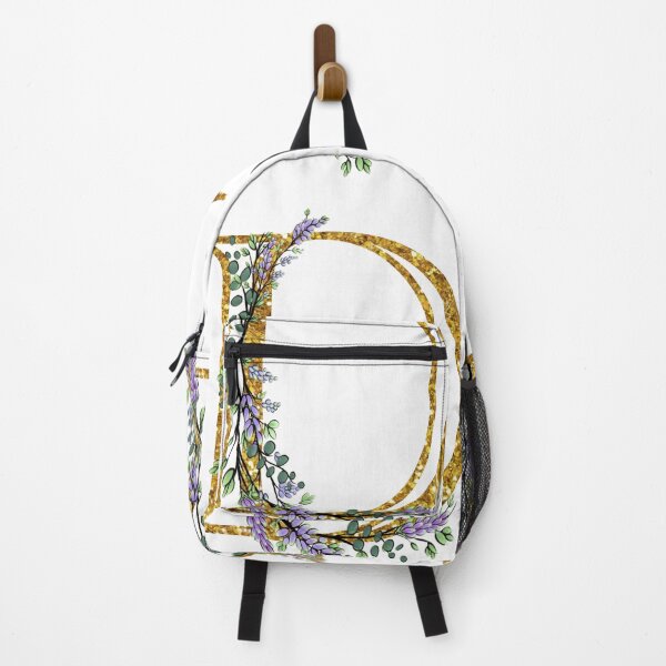 Item preview, The Alphabet | The letter “D” | romantic Eucalyptus and Lavender floral illustration | floral Monogram | gold glitter alphabet designed and sold by hollycooper.