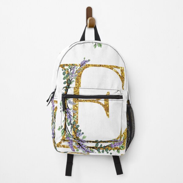 Item preview, The Alphabet | The letter “E”| romantic Eucalyptus and Lavender floral illustration | floral Monogram | gold glitter alphabet designed and sold by hollycooper.
