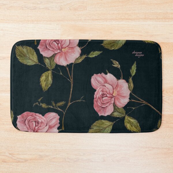 Item preview, Pink Roses on Dark Navy | Vintage Aesthetic Florals Flowers designed and sold by ShevaunStonem.