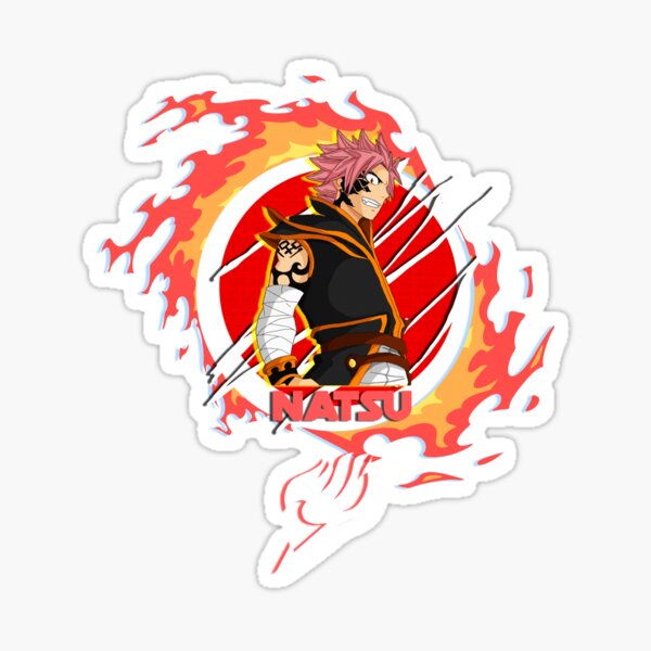 Fairy Tail Natsu Dragneel Fire Half Dragon Sticker for Sale by DaturaSnake