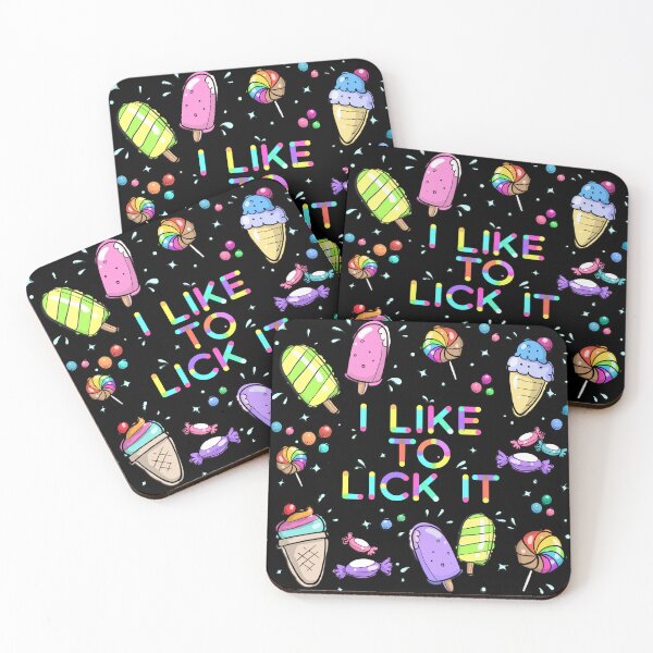 Item preview, I Like to Lick it.  Funny Suggestive Rainbow Text & Sweets  designed and sold by MunsyArt.