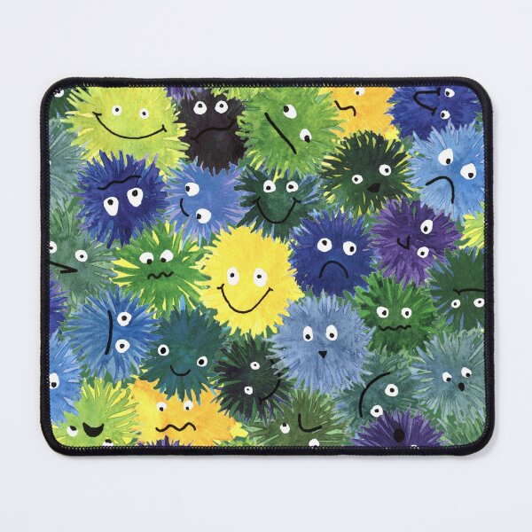 Item preview, Happy Fluffy Yellow Green and Blue Mosters designed and sold by Zab Butler Design.