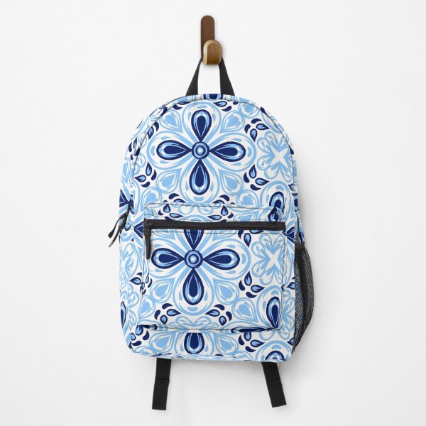 Item preview, Abstract Blue Geometric Floral Pattern designed and sold by silviaol.