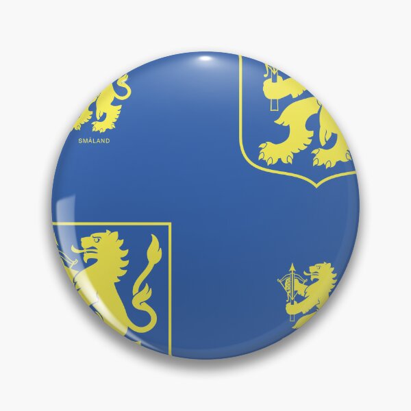 Item preview, Småland Crossbow Lion, Blue and Yellow Pattern (Sweden/ Svenska landskap) designed and sold by Landskapsbutiken .com.