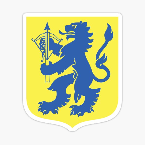 Item preview, Småland Crossbow Lion, Yellow and Blue Pattern (Sweden/ Svenska landskap) designed and sold by Landskapsbutiken .com.