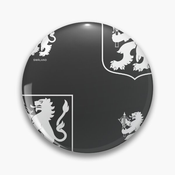 Artikelvorschau, Småland-Armbrust-Löwe, Schwarz-Weiß-Muster (Schweden/ Svenska-Landschaft) entworfen und verkauft von Landskapsbutiken .com.