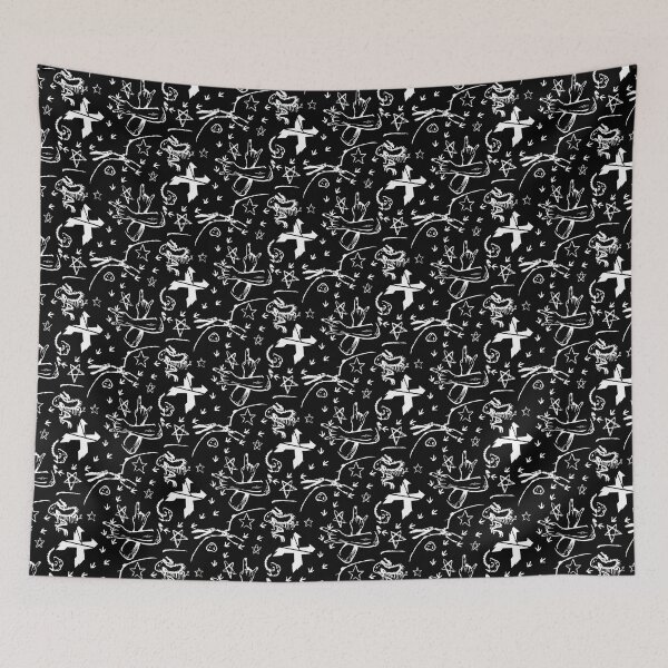 Item preview, Headbanger Pattern Black & White designed and sold by spunnyears.