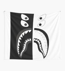Black White - Bape Shark Wall Tapestry