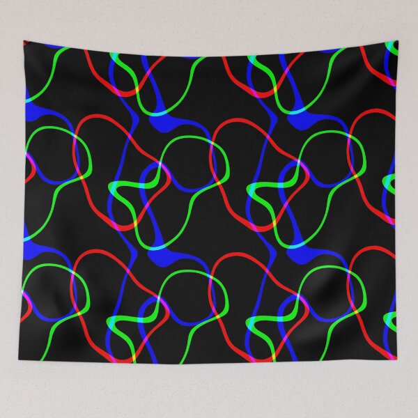 Item preview, Neon, Bright Primary Colors, Black Background, Plasma Print, Psychedelic, Colorful Psychedelic Designs designed and sold by CreativeCranium.