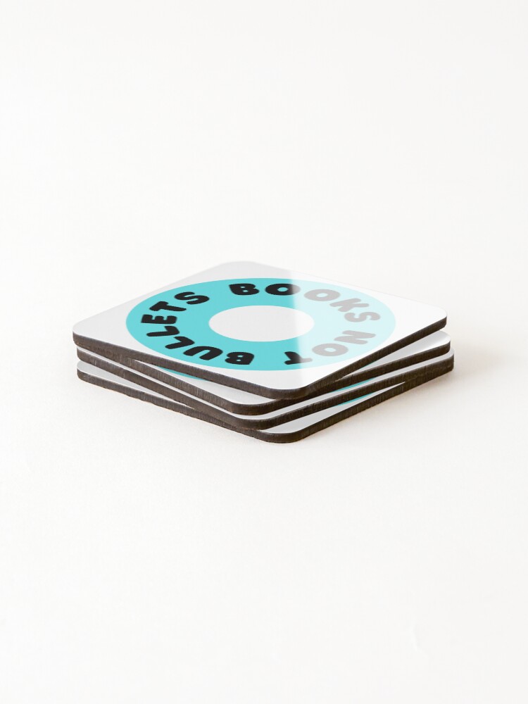 Thumbnail 4 of 5, Coasters (Set of 4), Books Not Bullets designed and sold by Litheon.