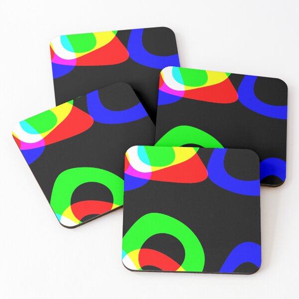 Item preview, Neon, Bright Primary Colors, Black Background, Warped Circles, Psychedelic, Colorful Psychedelic Designs designed and sold by CreativeCranium.