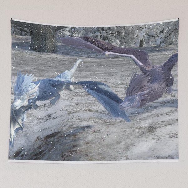 Item preview, Dragons in the snow designed and sold by MasamunaArt.