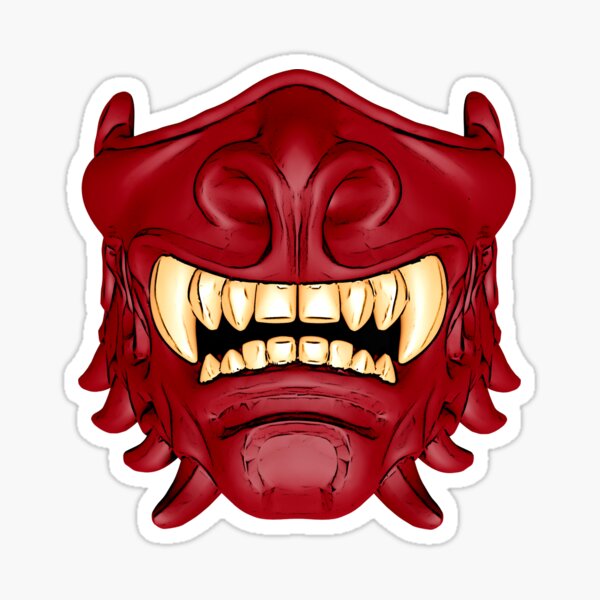 "Oni Mask" Sticker for Sale by skoolsarecool Redbubble