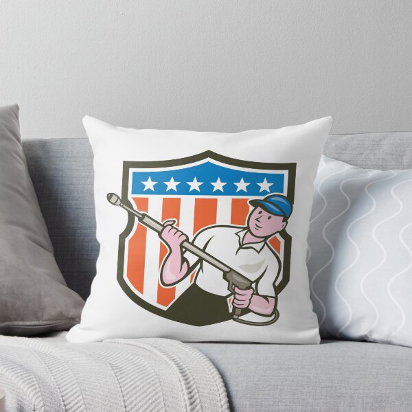 Item preview, Pressure Washer Water Blaster USA Flag Cartoon designed and sold by patrimonio.