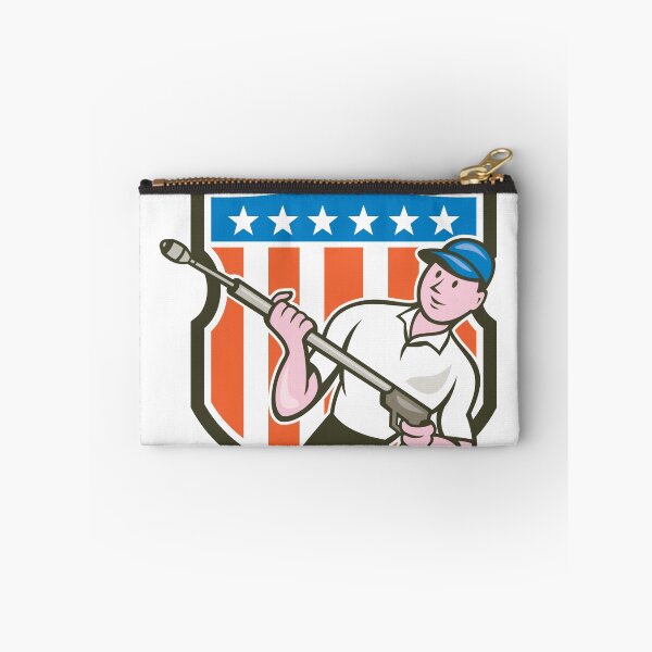 Item preview, Pressure Washer Water Blaster USA Flag Cartoon designed and sold by patrimonio.
