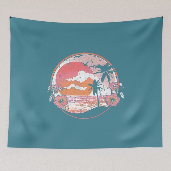 Item preview, Tropical Beach Sunset Theme Retro Distress Premium designed and sold by NuongLang.