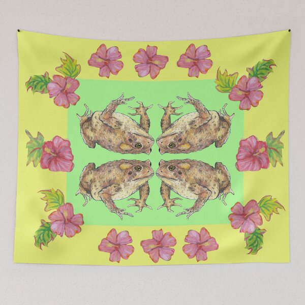 Item preview, Hibiscus Enchanted Toads designed and sold by Lisa Kimberly Glickman.