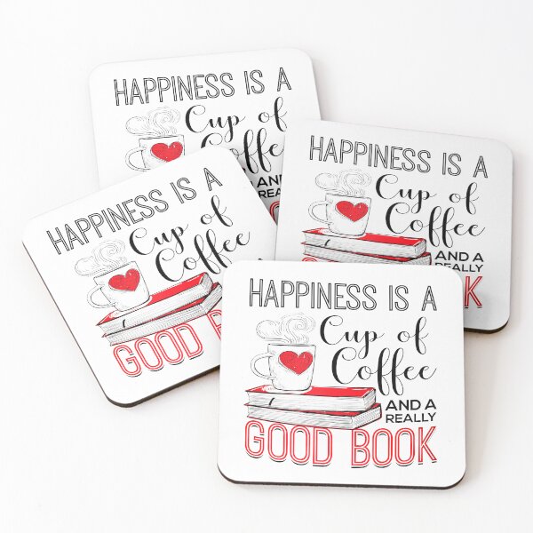 Item preview, happiness is a cup of coffee and a really good book designed and sold by ThomasTrump.