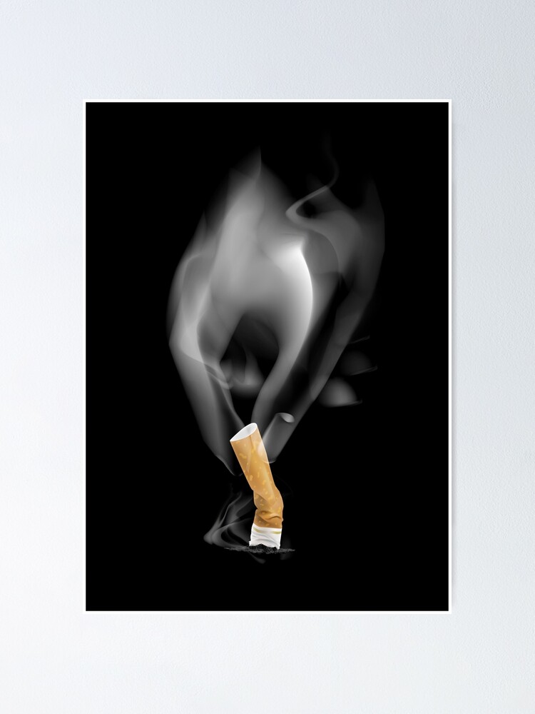 anti-smoking-cigarette being put out by it's smoke