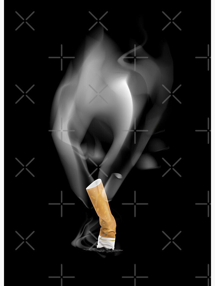 cigarette print out anti-smoking-cigarette being put out by it's smoke