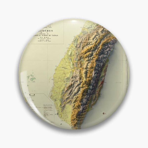 Item preview, 1953 Taiwan Relief Map 3D digitally-rendered designed and sold by ThinkAboutMaps.