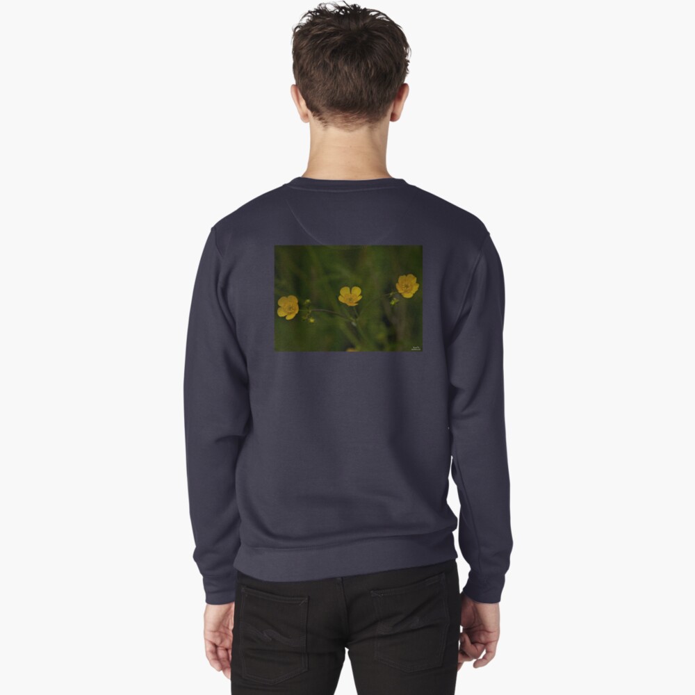 Three Meadow Buttercups - Burntollet Woods, County Derry Pullover Sweatshirt