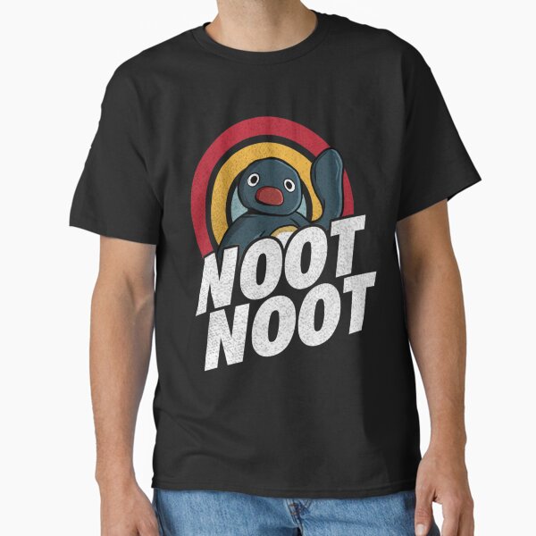 Vista previa del artículo con la obra «Noot Noot Pingüino divertido Arco iris vintage apenado», diseñado y vendido por CaroolBakker.