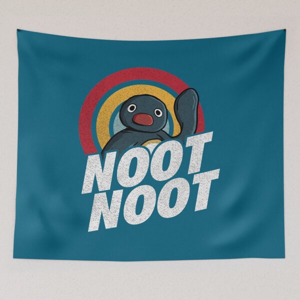 Item preview, Noot Noot Funny Penguin Vintage Rainbow Distressed   designed and sold by CaroolBakker.