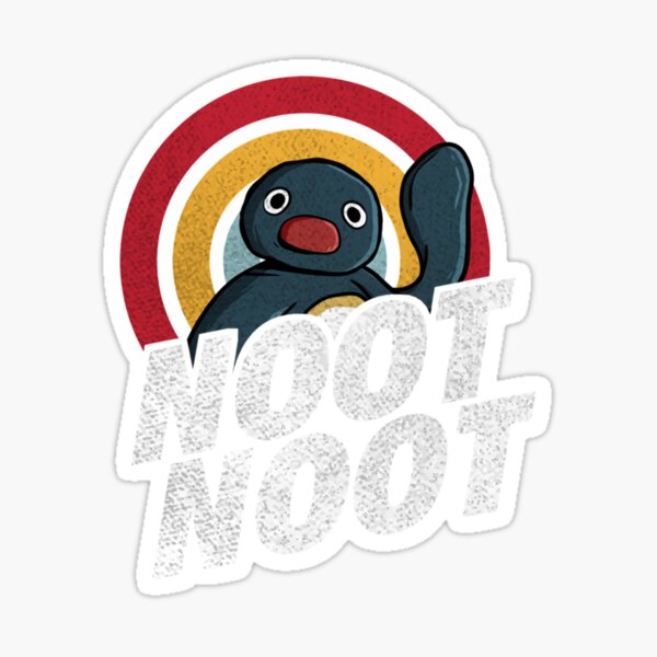 Vista previa del artículo con la obra «Noot Noot Pingüino divertido Arco iris vintage apenado», diseñado y vendido por CaroolBakker.