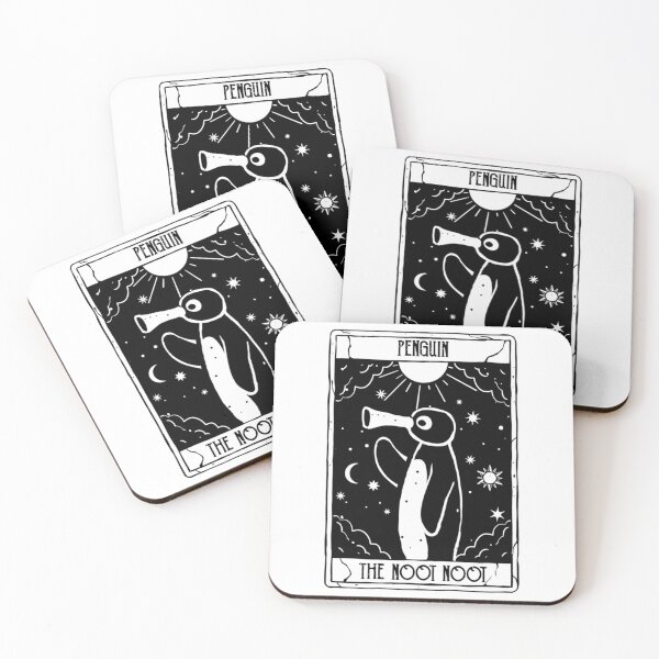 Item preview, Noot Noot Funny tarot card Penguin Vintage Rainbow Distressed   designed and sold by CaroolBakker.