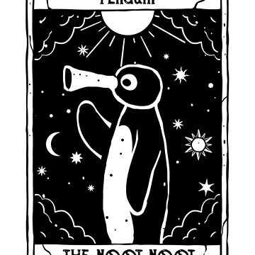Imagen de la obra Noot Noot Tarjeta de tarot divertida Pingüino Vintage Arco iris apenado de CaroolBakker