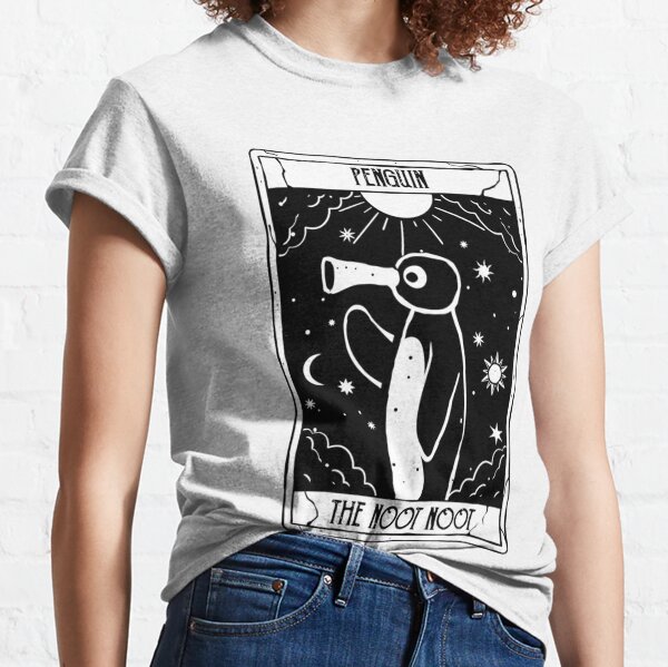 SHEIN LUNE Penguin & Slogan Graphic Tee