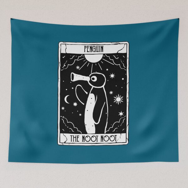 Item preview, Noot Noot Funny tarot card Penguin Vintage Rainbow Distressed   designed and sold by CaroolBakker.