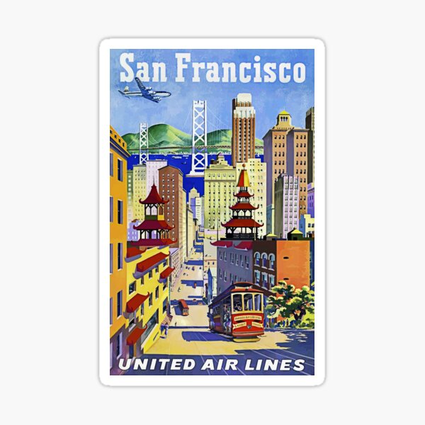 MAGNET Vintage Travel Poster SAN FRANCISCO United Air Lines 
